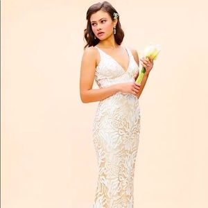 Vintage Lace Embroidered Mermaid Gown